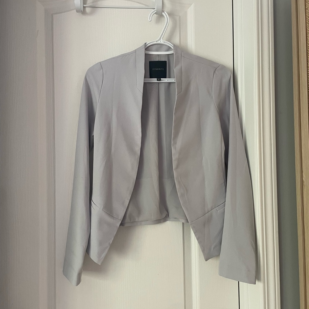 Dynamite Gray Cropped Blazer Modern Minimalist Design